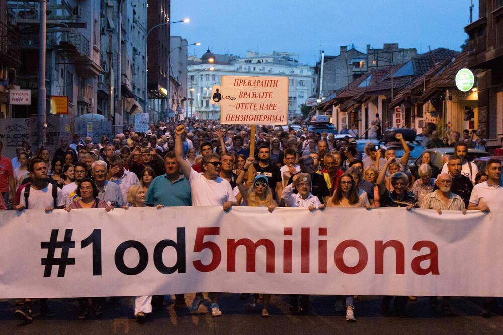 Sa protesta u Beogradu, Foto: Beta-AP