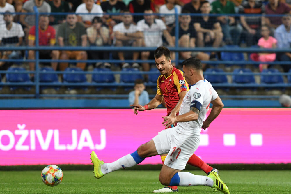 Stefan Mugoša na meču sa Češkom, Foto: Savo PRELEVIC