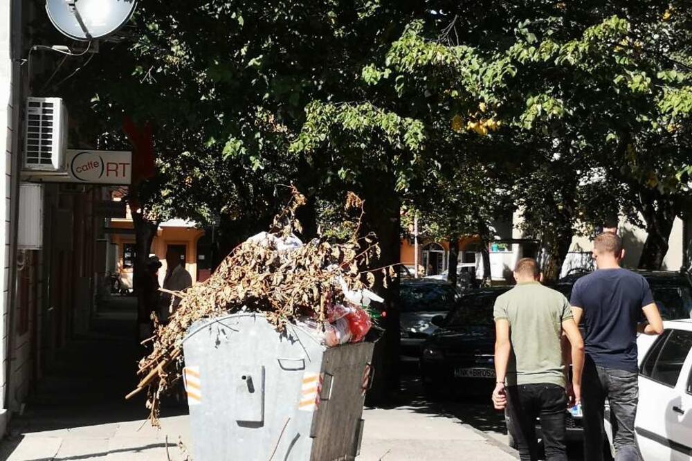 Kontejner usred trotoara, Foto: Privatna arhiva