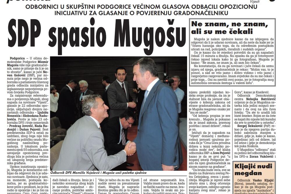 Stranica "Vijesti" od 15. septembra 2019.