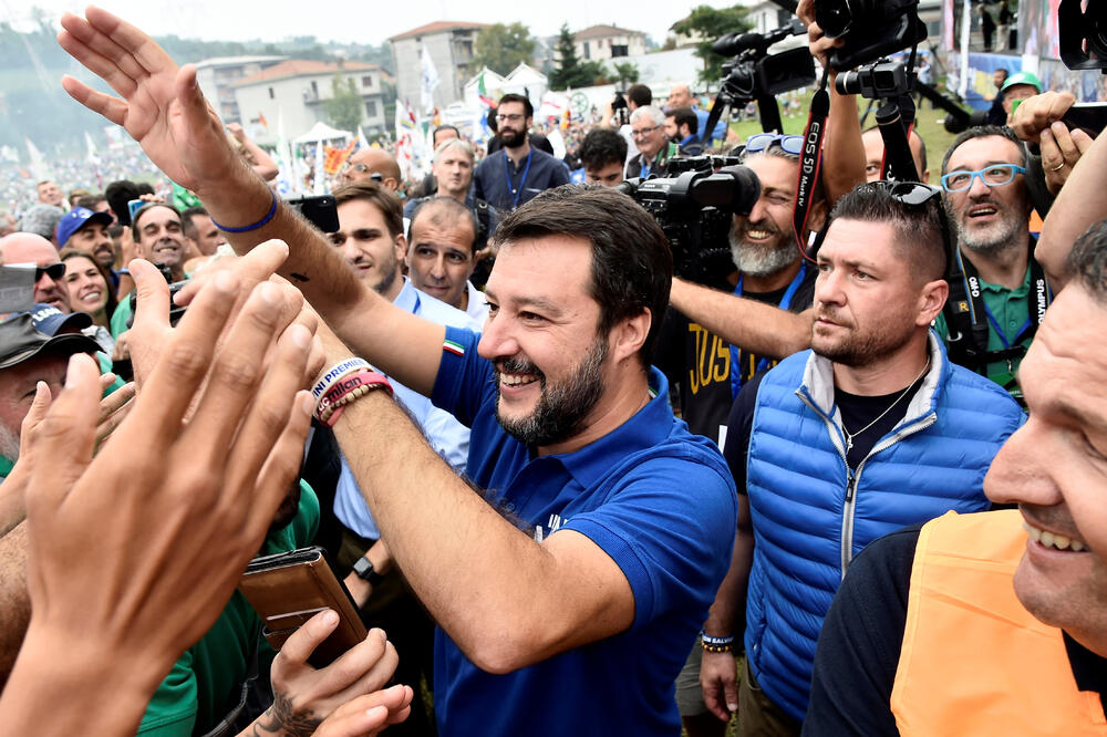 Salvini među pristalicama, Foto: Reuters