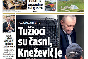 Naslovna strana "Vijesti" za 24. septembar
