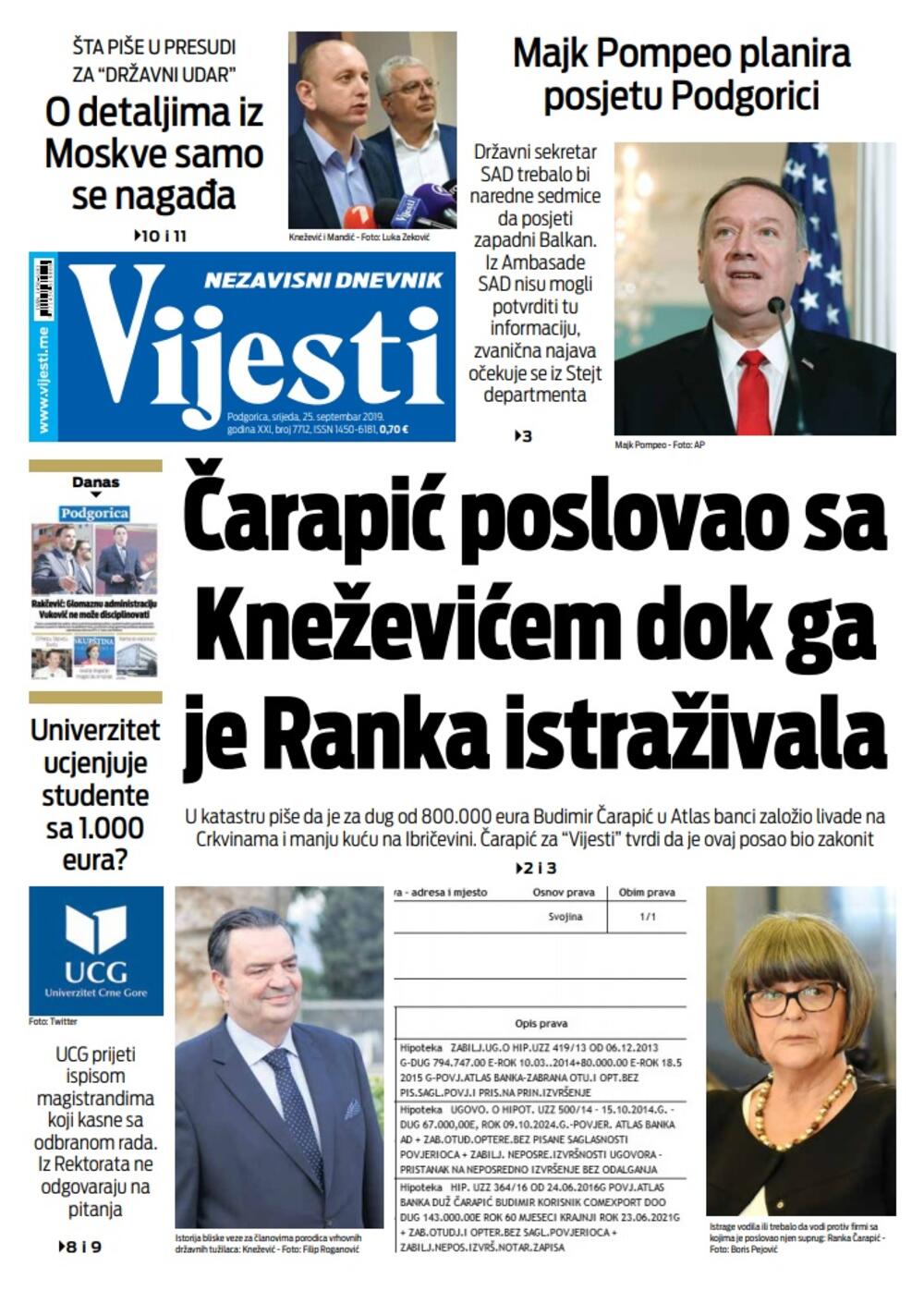 U novom broju "Vijesti", za srijedu, čitajte..., Foto: Vijesti