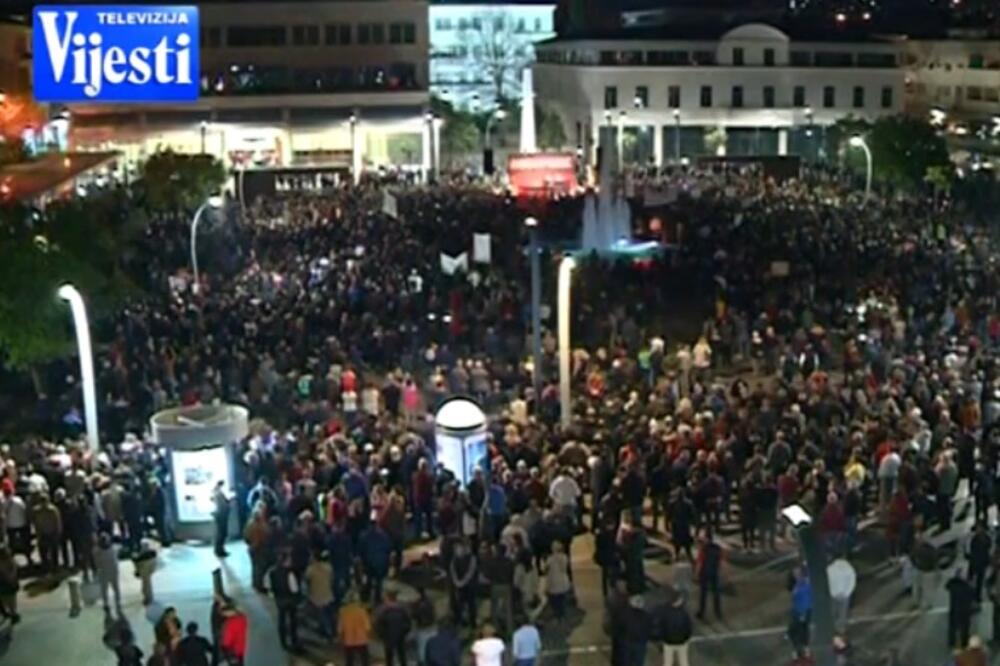Sa protesta održanog 30. marta u Podgorici, Foto: TV Vijesti