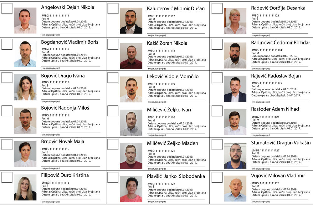 Predlog izgleda biračkog spiska, Foto: Demokratska Crna Gora
