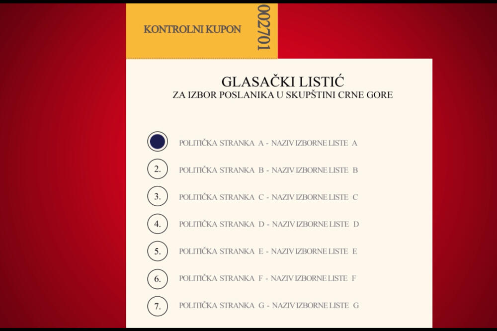 Predlog glasačkog listića, Foto: Demokrate
