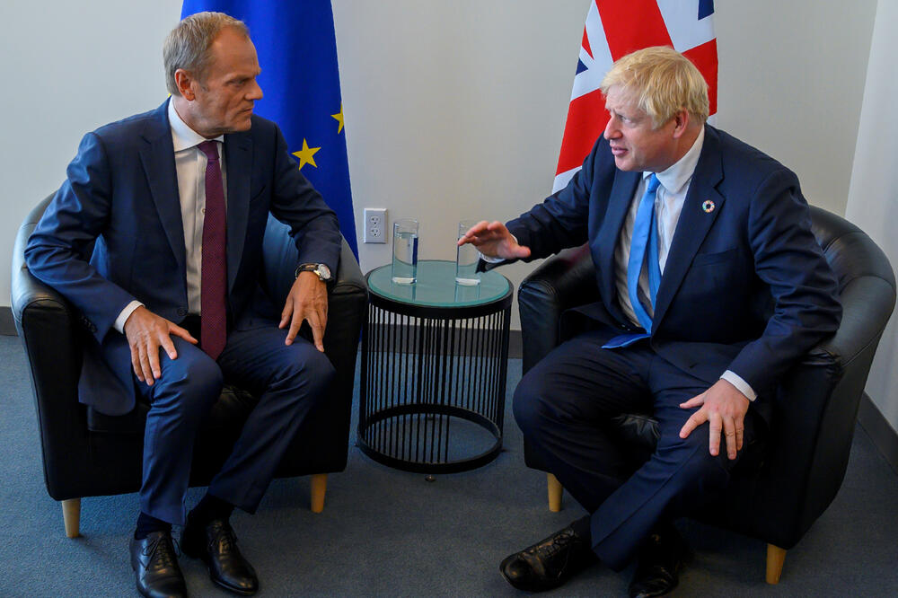 Tusk i Džonson krajem septembra, Foto: DON EMMERT/Reuters