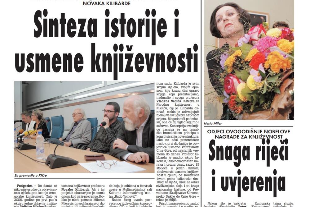 Stranica "Vijesti" od 10. oktobra 2009.