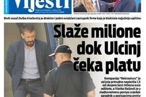 Naslovna strana "Vijesti" za 14. oktobar 2019.