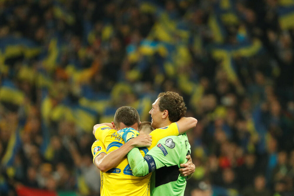 Slavlje fudbalera Ukrajine, Foto: Reuters