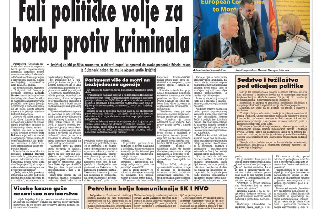 Strana "Vijesti" od 15. oktobra 2019., Foto: Vijesti