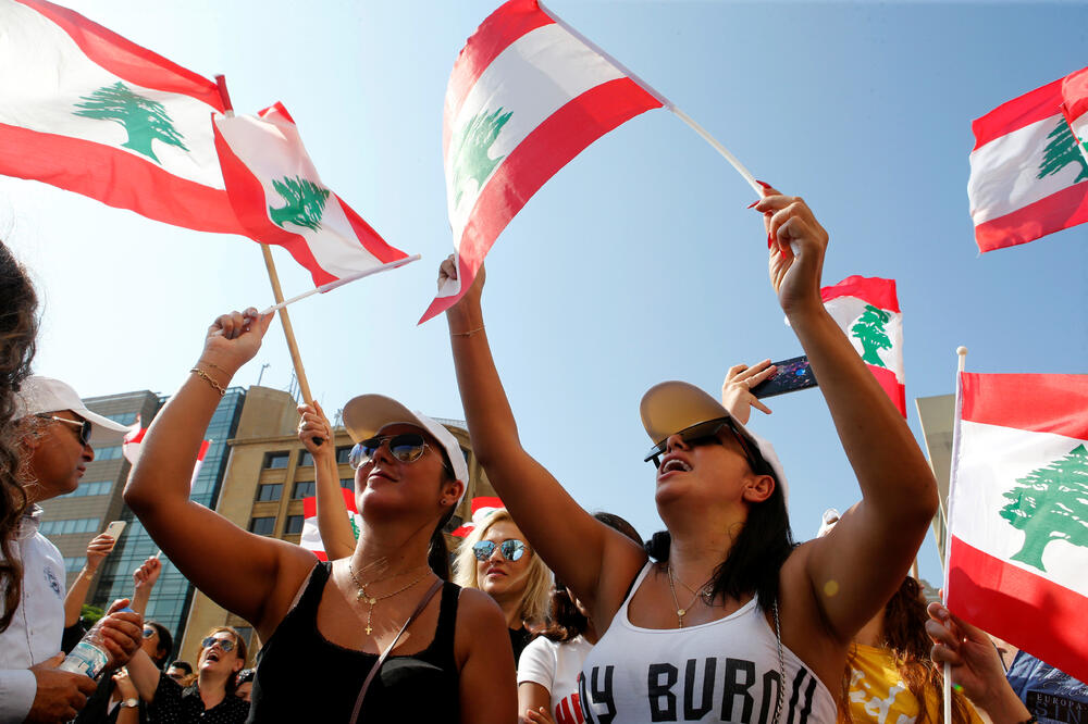 Sa protesta u Bejrutu, glavnom gradu Libana, Foto: Reuters