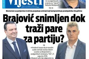 Naslovna strana "Vijesti" za 21. oktobar 2019.