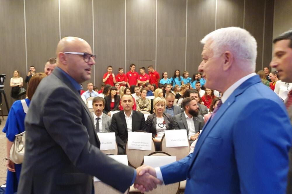 Predsjednik EOK Manel Sančez, Duško marković, Nikola Janović, Foto: Vlada Crne Gore