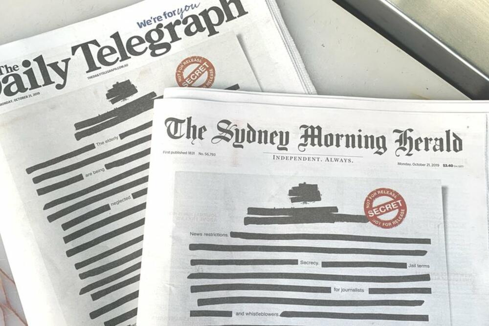 Australijske najveće novinske kuće - Dejli telegraf i Sidnej morning herald - „cenzurisale" su naslovne strane u ponedeljak, Foto: BBC