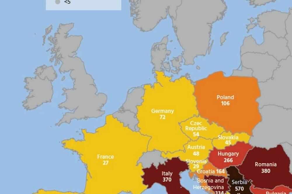Mapa sa podacima, Foto: CHRONIC COAL POLLUTION