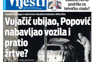 Naslovna strana "Vijesti" za 30. oktobar 2019.