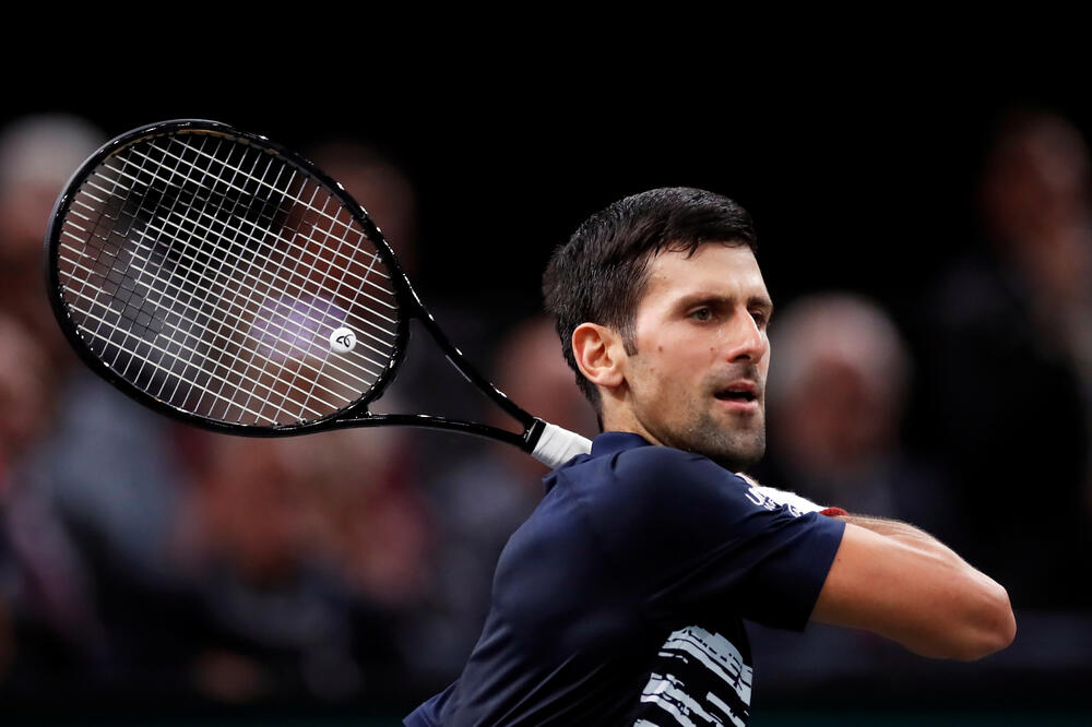 Novak Đoković na meču sa Kajlom Edmundom, Foto: Reuters