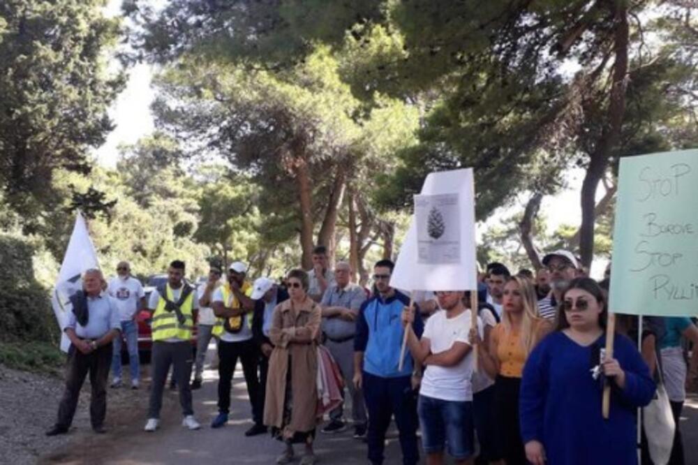 Sa jednog od protesta u Ulcinju, Foto: Samir Adrović