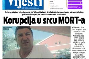 Naslovna strana "Vijesti" za 1. novembar 2019.
