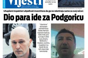 Naslovna strana "Vijesti" za 4. novembar 2019.