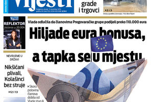 Naslovna strana "Vijesti" za 5. novembar 2019.
