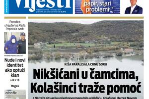 Naslovna strana "Vijesti" za 7. novembar 2019.