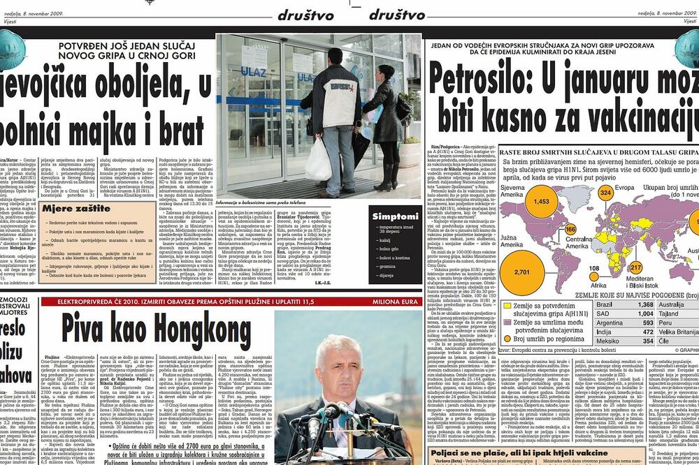 Stranica "Vijesti" od 9. novembra 2019.