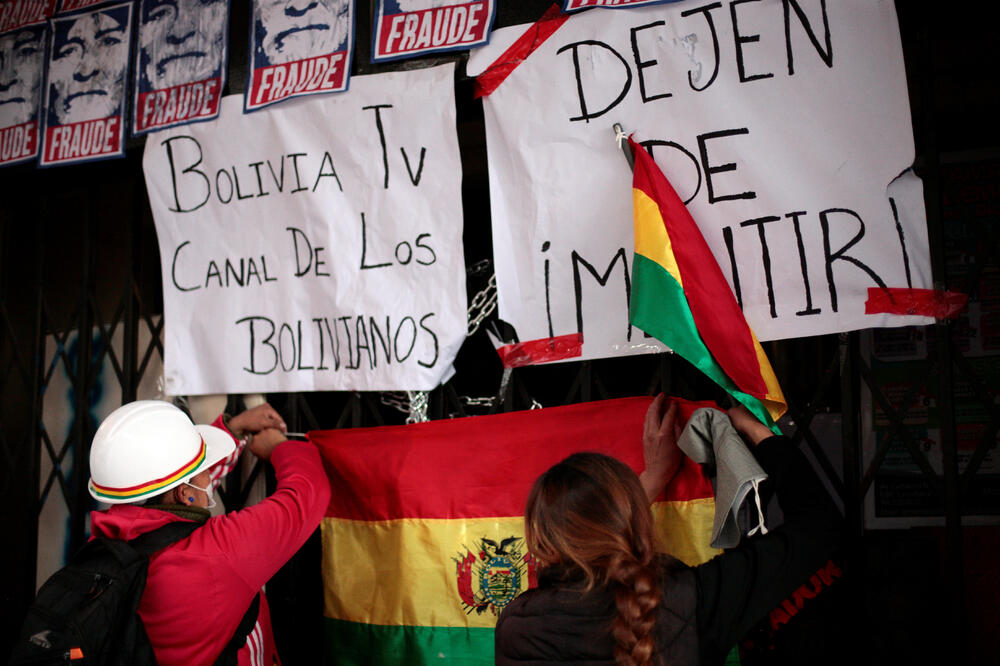 Detalj sa protesta protiv Moralesa, Foto: Reuters