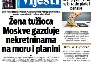 Naslovna strana "Vijesti" za 12. novembar 2019.