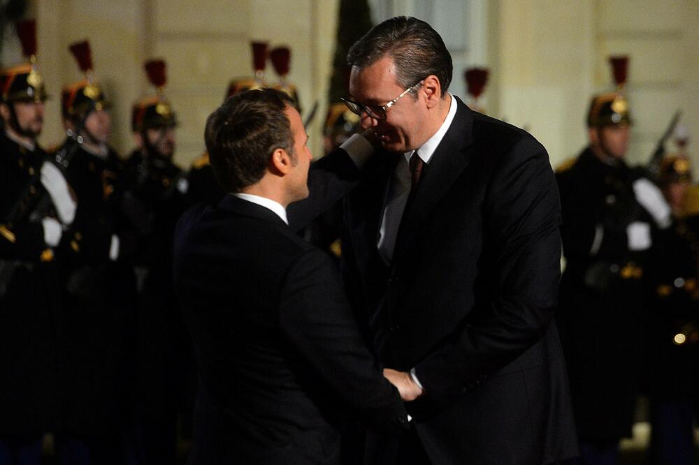 Makron i Vučić sinoć u Parizu, Foto: Betaphoto