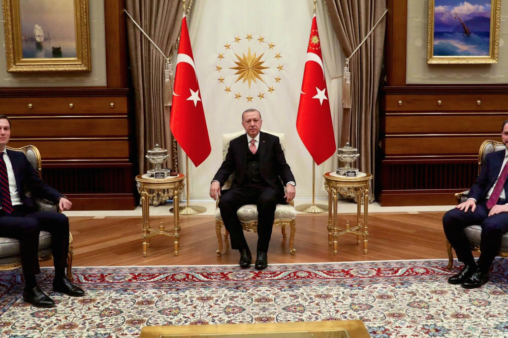 Erdogan na sastanku sa Kušnerom i Albajrakom u Ankari u februaru ove godine, Foto: Ipa.news/Twitter