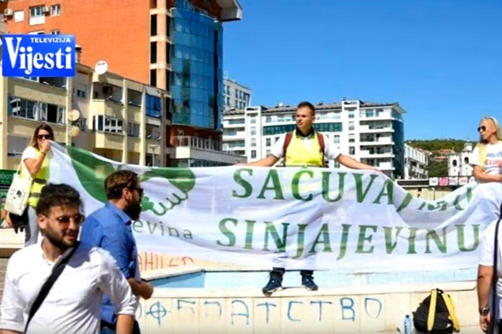 Stijepović na jednom od protestnih okupljanja, Foto: Screenshot (TV Vijesti)