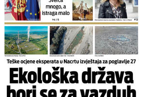 Naslovna strana "Vijesti" za 16. novembar 2019.