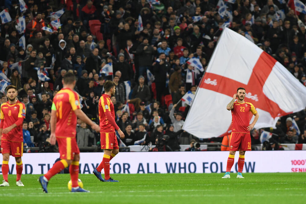 Crnogorski fudbaleri na Vembliju, Foto: SAVO PRELEVIC