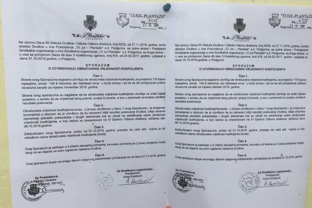 Obavještenje o sporazumu, Foto: GP URA