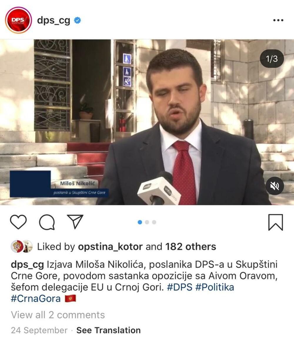 Lajkovi sa naloga kotorske opštine