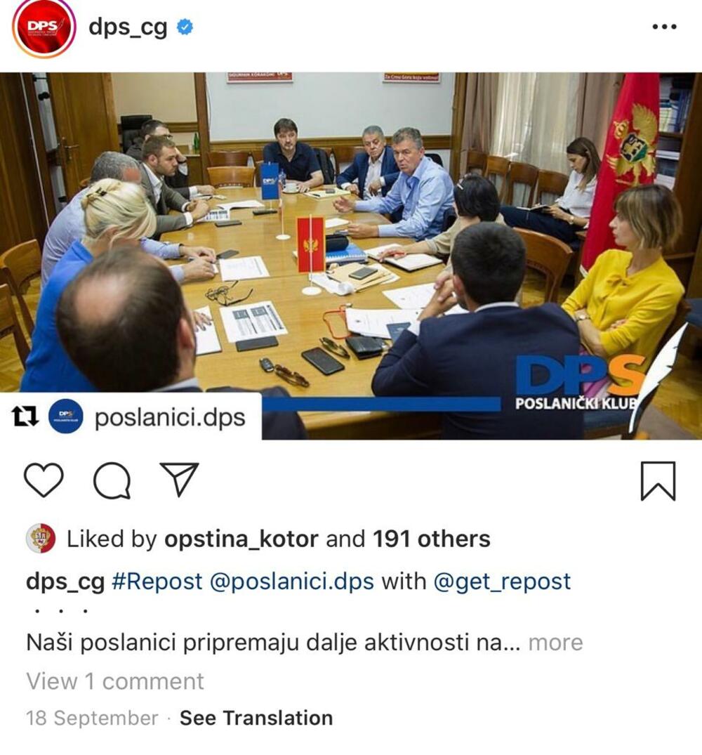 Lajkovi sa naloga kotorske opštine