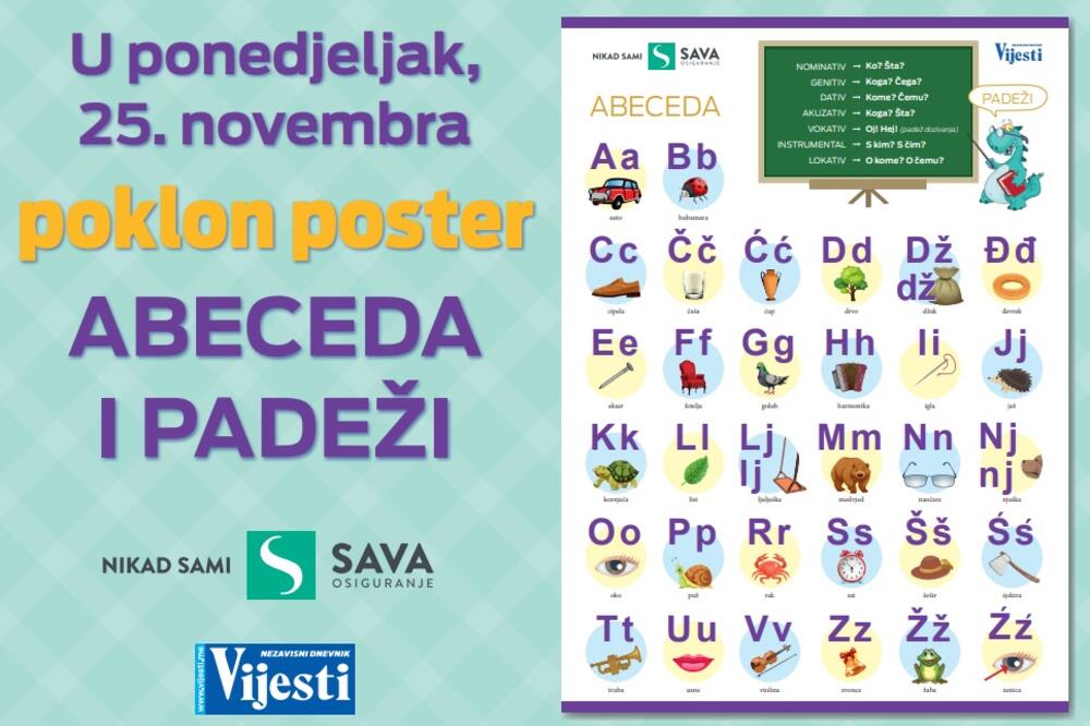 Poklon poster - Abeceda i padeži, Foto: Shutterstock