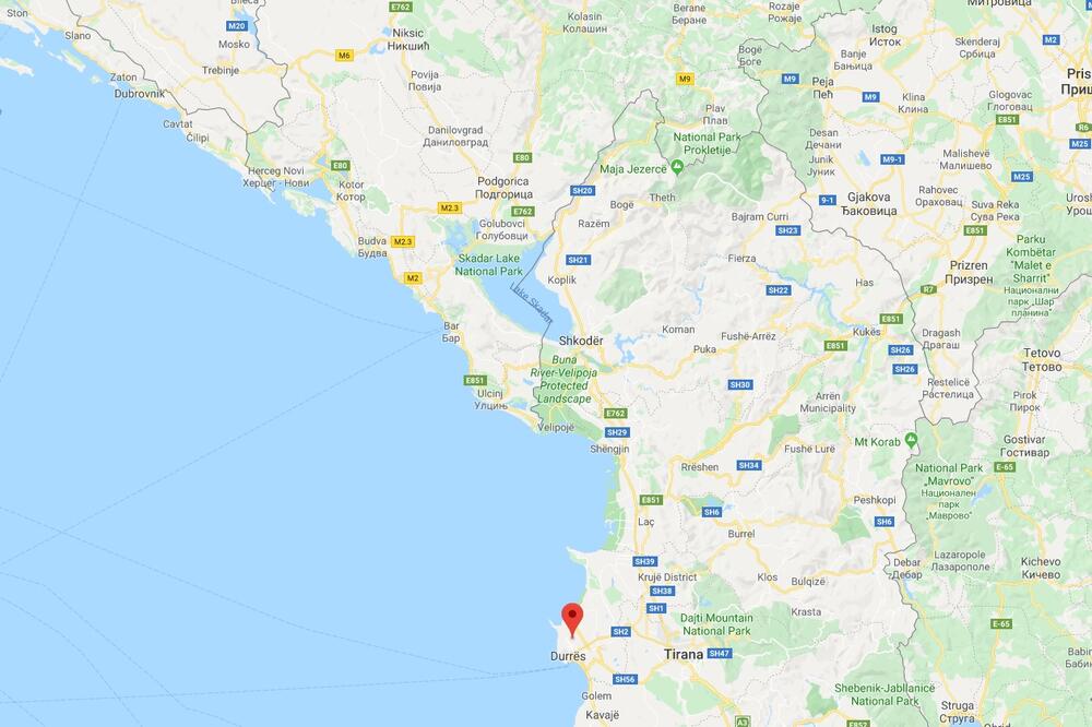 Epicentar je bio kod Drača, Foto: Google Maps