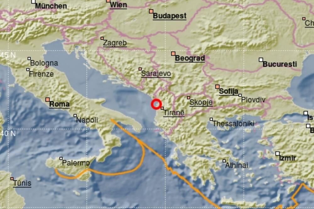 Epicentar sjeverno od Drača, Foto: Seismo.co.me