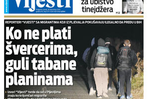 Naslovna strana "Vijesti" za 29. novembar 2019.