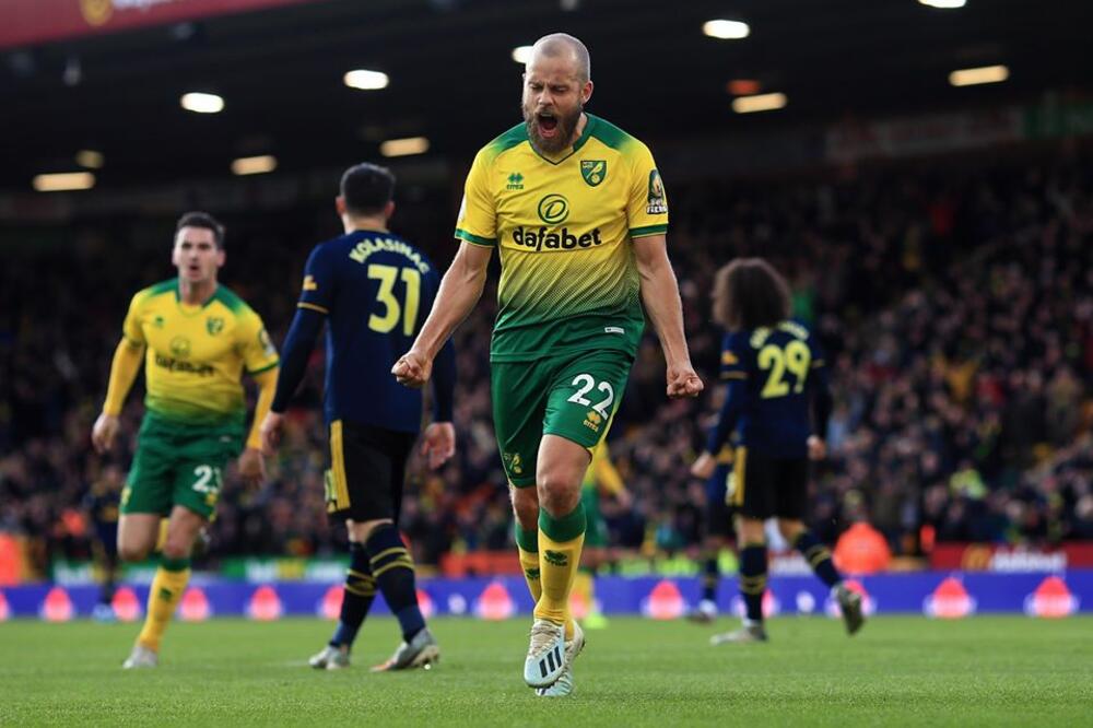 Temu Puki proslavlja pogodak, Foto: Facebook.com/NorwichCityFootballClub