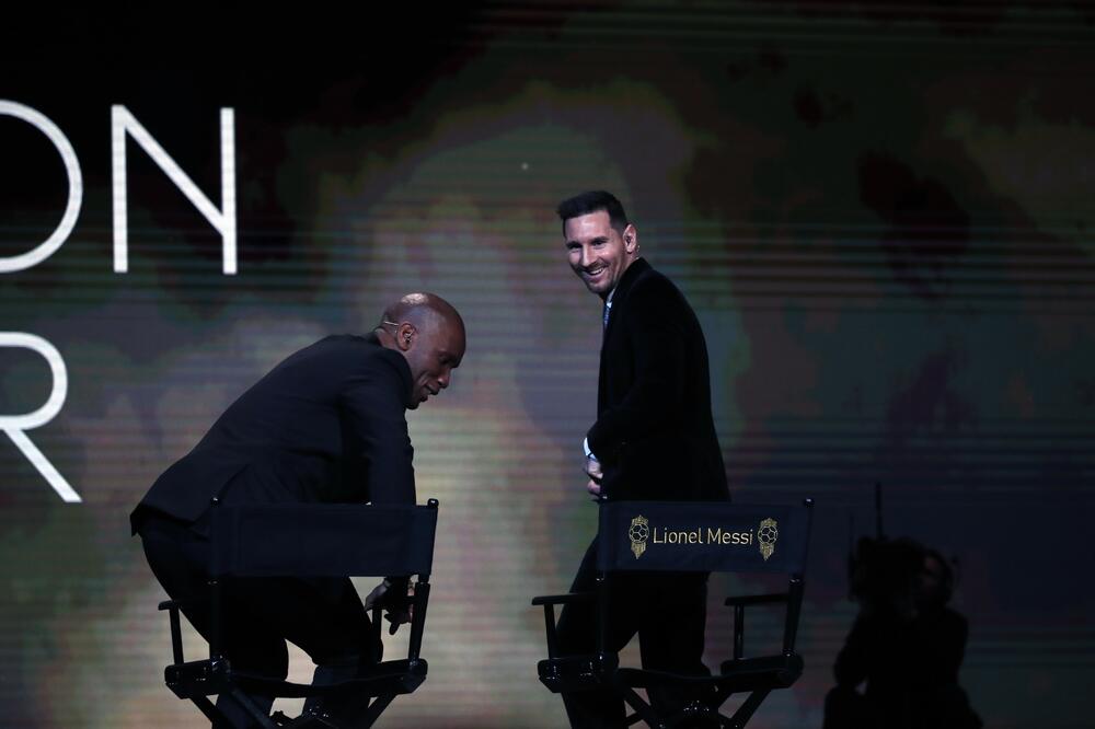 Didije Drogba i Leo Mesi na sceni u Parizu, Foto: AP