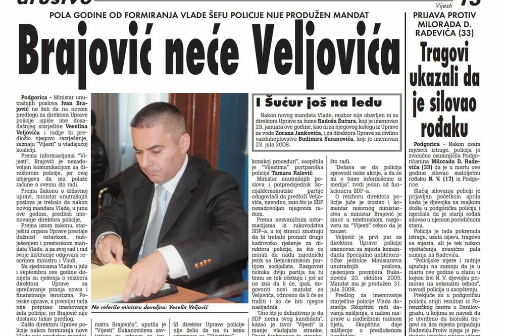 Strana "Vijesti" od 3. decembra 2009.