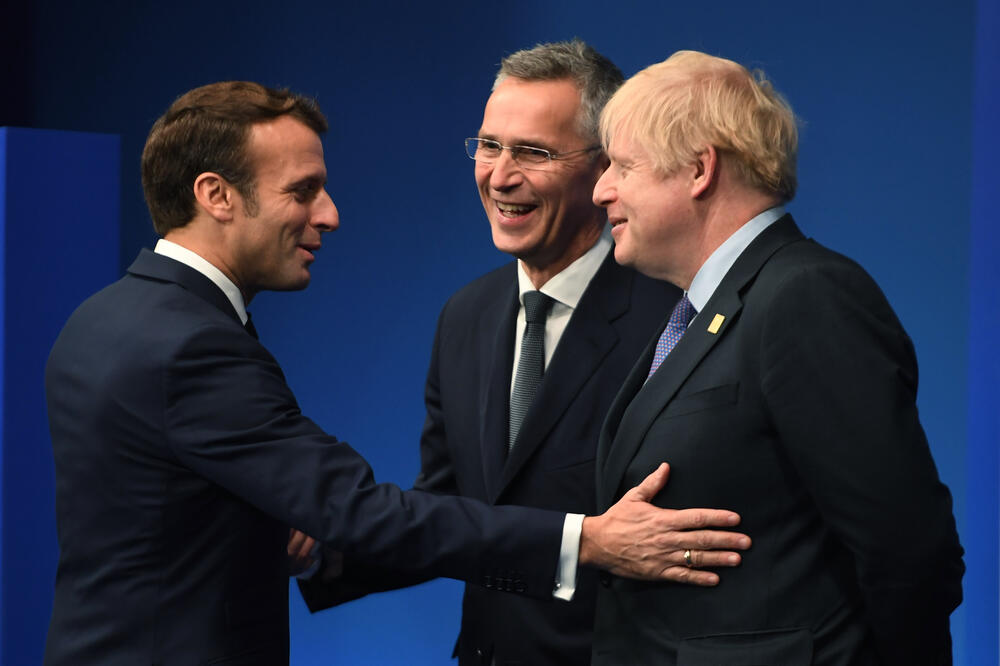 Makron i Džonson sa Stoltenbergom, Foto: BETA-AP