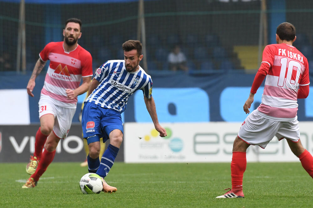 Igor Ivanović (Budućnost) na meču protiv Iskre aprila ove godine, Foto: Savo Prelević