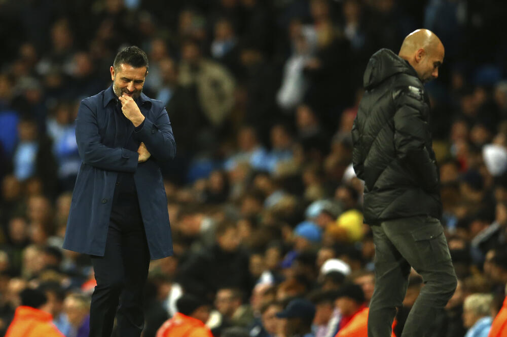 Nenad Bjelica I Pep Gvardiola na Etihadu, Foto: AP