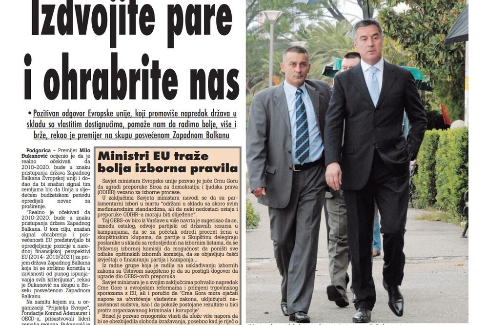 Strana "Vijesti" od 9. decembra 2009., Foto: Arhiva Vijesti