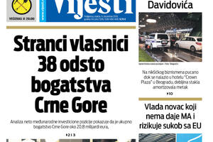 Naslovna strana "Vijesti" za 11. decembar 2019.